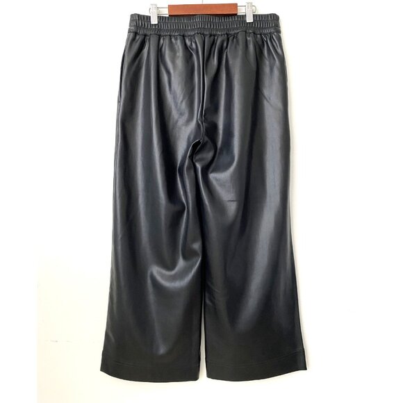 Soft Surroundings Rivka Faux Leather Black Pants Wide Leg - Picture 7 of 12